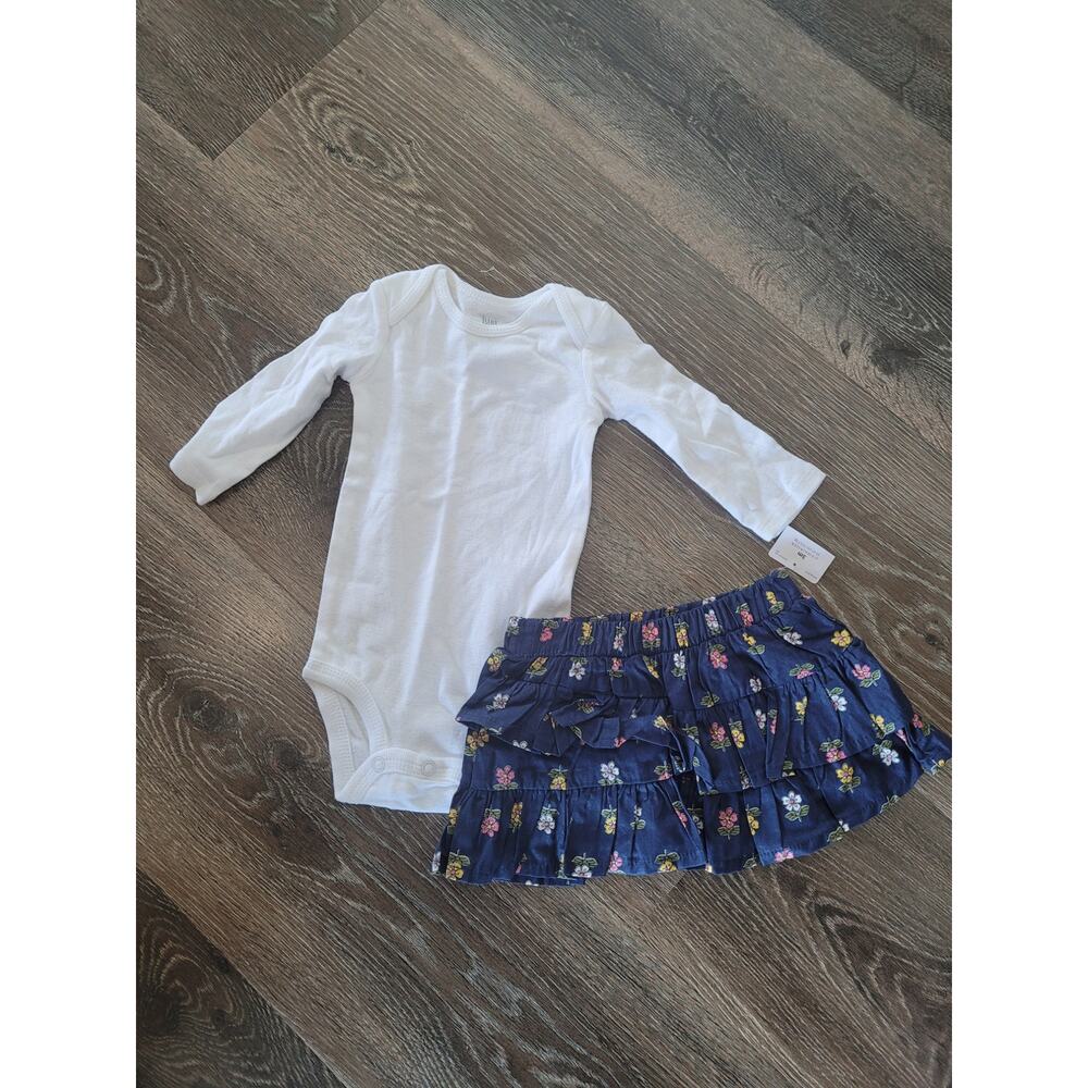 Carter's Baby Girl 3 Month Outfit Blue Skirt and One Piece #7‎